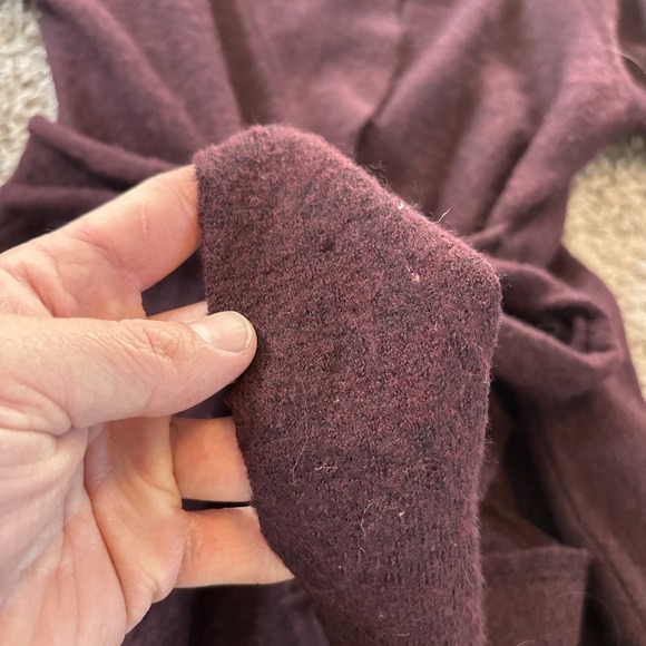 VINTAGE Rosie Neira for Anthropologie 100% Wool Wrap Jacket Purple Medium Petite - Picture 5 of 8